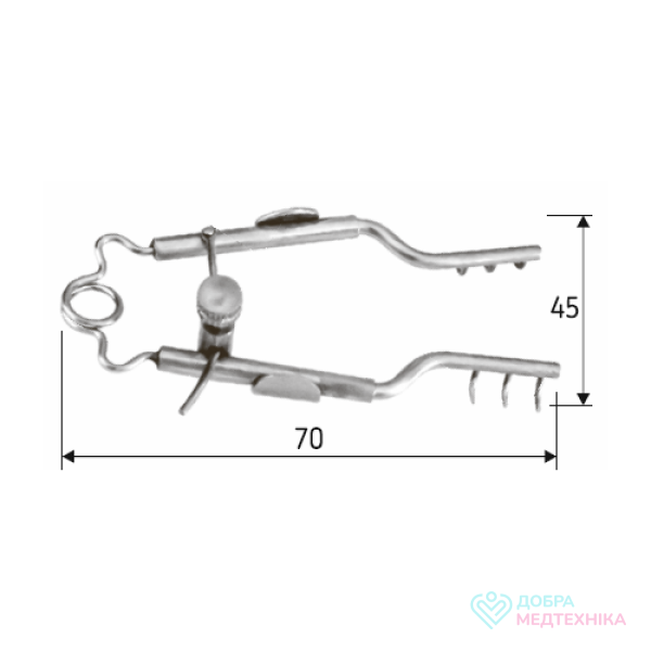 Вікотримач із гвинтовим фіксатором Mueller, 7 см, Surgicon J-50-130 (Пакистан)