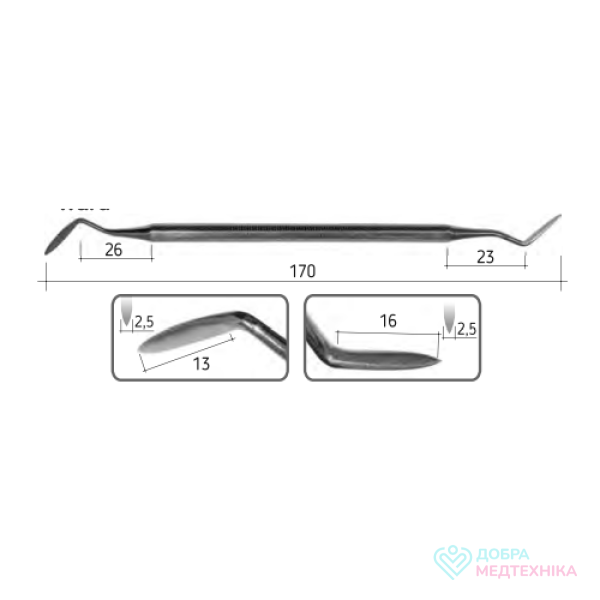 Інструмент стоматологічний для моделювання воску Ward 170 мм Surgicon SD-2038-02 (Пакистан)