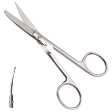 Ножиці хірургічні зігнуті з одним гострим кінцем (Н-3-1) 140 мм, Surgiwell (Пакистан)