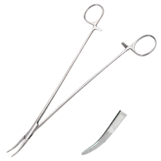 Затискач зубчастий вертикально-вигнутий по Spencer-Wells (З-3) 240 мм, Surgiwell (Пакистан)