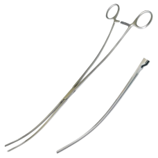 Затискач атравматичний для аневризми аорти вигнутий по De Bakey (ЗА-102-4) 350 мм, Surgiwell (Пакистан)