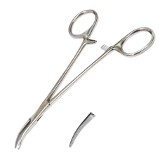 Затискач кровоспинний вигнутий по ребру Leriche (Москіт) (З-35) 160 мм, Surgiwell (Пакистан)