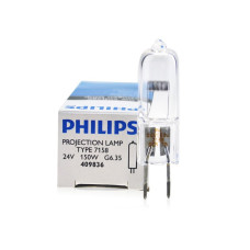 Лампа галогенна Philips 7158 150W G6.35 24V 1CT/10X10F для стоматологічних світильників та мікроскопів
