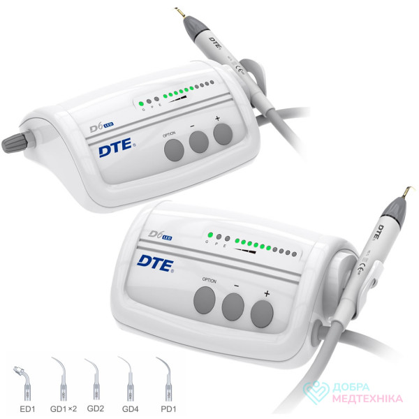 Автономний ультразвуковий скалер з фіброоптикою, 6 насадок у комплекті, Woodpecker DTE-D6 LED (Китай)