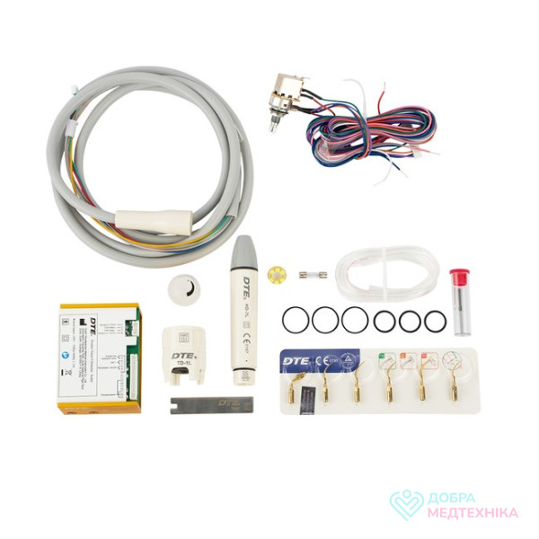 Вбудований ультразвуковий скалер з фіброоптикою, знімний автоклавуємий наконечник, 6 насадок в комплекті, Woodpecker DTE-V3 LED (Китай)