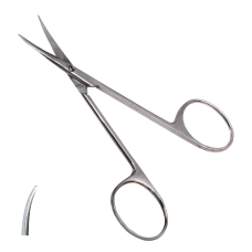 Ножиці хірургічні очні тупокінцеві вертикально зігнуті по Stevens (Н-42) 113 мм, Surgiwell (Пакистан)