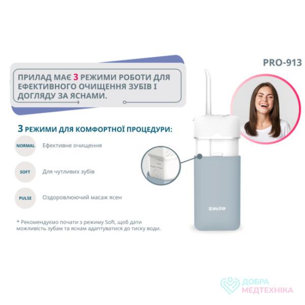 Портативний іригатор для ротової порожнини B.Well PRO-913