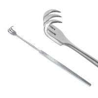 Ретрактор (гачок) хірургічний гострокінцевий 3 зубці 160 мм, Surgicon J-19-058 (Пакистан)