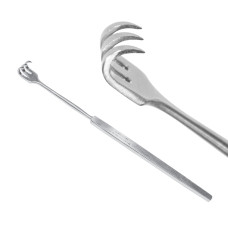 Ретрактор (гачок) хірургічний гострокінцевий 3 зубці 160 мм, Surgicon J-19-058 (Пакистан)