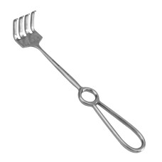 Ретрактор (гачок) хірургічний тупокінцевий 4 зубці Israel 250 мм, Surgicon J-19-159 (Пакистан)