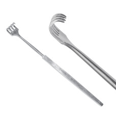 Ретрактор (гачок) медичний хірургічний гострокінцевий 4 зубця 160 мм, Surgicon J-19-059 (Пакистан)