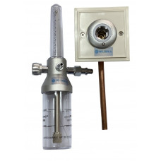 Зволожувач кисню з витратоміром та настінним газовим клапаном (кисневою розеткою) Медика Y-002