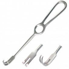 Гачок хірургічний гострий двозубий по Kocher (КО-2) 220 мм, Surgiwell (Пакистан)