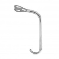 Шпатель для язика Wieder з насічками вигнутий (Ш-10) 140 мм, Surgiwell (Пакистан)