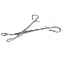 Щипці для захоплення мигдалин вікончасті вигнуті зубчасті по Blohmke (Щ-ЗМ) 200х11 мм, Surgiwell (Пакистан)