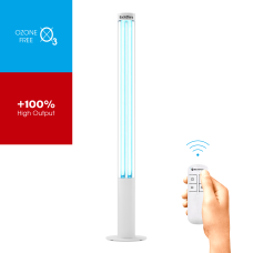 Опромінювач бактерицидний безозоновий на підставці з таймером BactoSfera 360° U95 +100% RC-TIMER White