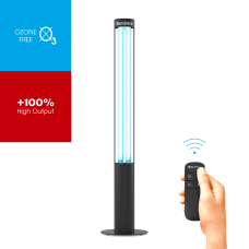 Опромінювач бактерицидний безозоновий на підставці з таймером BactoSfera 360° U60 +100% RC-TIMER Black