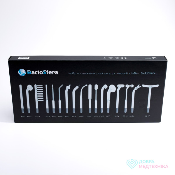 Набір електродів для дарсонвалів BactoSfera DARSONVAL (17 шт) з коробкою-п’єдесталом